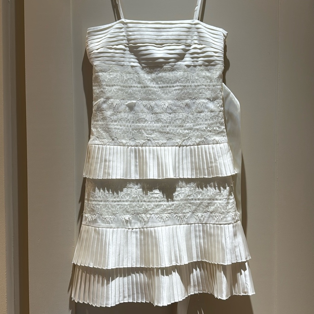 Kiddo white satin and lace dress.